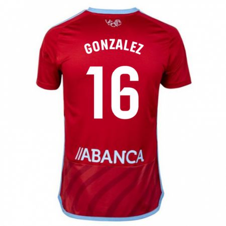Kandiny Kinder Dani González #16 Rot Auswärtstrikot Trikot 2023/24 T-Shirt