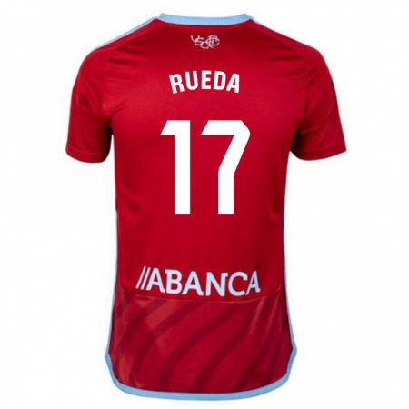Kandiny Kinder Javi Rueda #17 Rot Auswärtstrikot Trikot 2023/24 T-Shirt