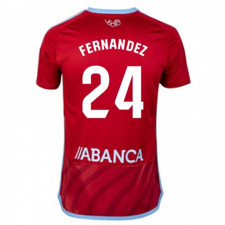 Kandiny Kinder César Fernández #24 Rot Auswärtstrikot Trikot 2023/24 T-Shirt