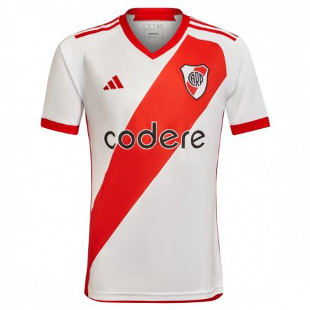 Kandiny Herren Matías Suárez #7 Weiß Rot Heimtrikot Trikot 2023/24 T-Shirt