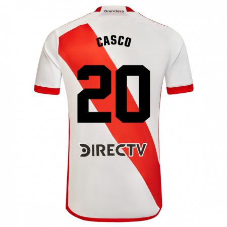 Kandiny Herren Milton Casco #20 Weiß Rot Heimtrikot Trikot 2023/24 T-Shirt