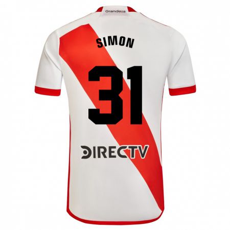 Kandiny Herren Santiago Simón #31 Weiß Rot Heimtrikot Trikot 2023/24 T-Shirt