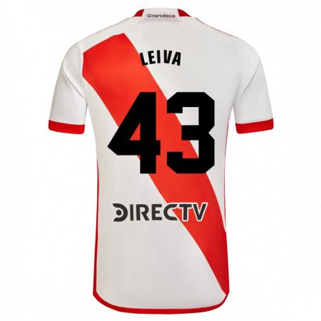 Kandiny Herren Tobías Leiva #43 Weiß Rot Heimtrikot Trikot 2023/24 T-Shirt