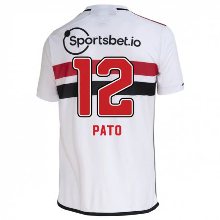 Kandiny Herren Alexandre Pato #12 Weiß Heimtrikot Trikot 2023/24 T-Shirt