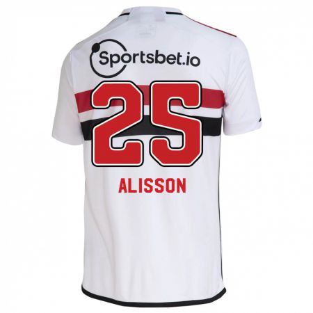 Kandiny Herren Alisson #25 Weiß Heimtrikot Trikot 2023/24 T-Shirt