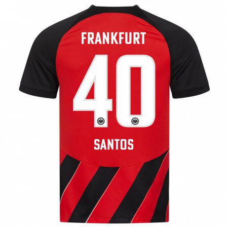 Kandiny Herren Kauã Santos #40 Rot Schwarz Heimtrikot Trikot 2023/24 T-Shirt