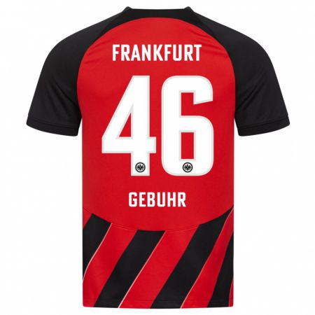 Kandiny Herren Dario Gebuhr #46 Rot Schwarz Heimtrikot Trikot 2023/24 T-Shirt