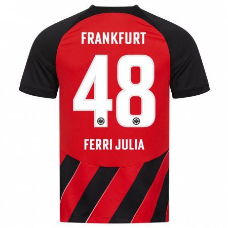 Kandiny Herren Nacho Ferri #48 Rot Schwarz Heimtrikot Trikot 2023/24 T-Shirt