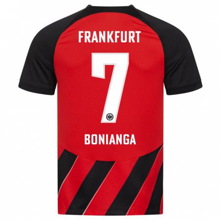 Kandiny Herren Phinees Bonianga #7 Rot Schwarz Heimtrikot Trikot 2023/24 T-Shirt