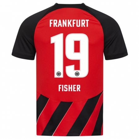 Kandiny Herren Ben-Luca Fisher #19 Rot Schwarz Heimtrikot Trikot 2023/24 T-Shirt