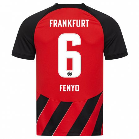 Kandiny Herren Noah Fenyö #6 Rot Schwarz Heimtrikot Trikot 2023/24 T-Shirt