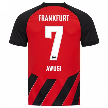 Kandiny Herren Junior Awusi #7 Rot Schwarz Heimtrikot Trikot 2023/24 T-Shirt
