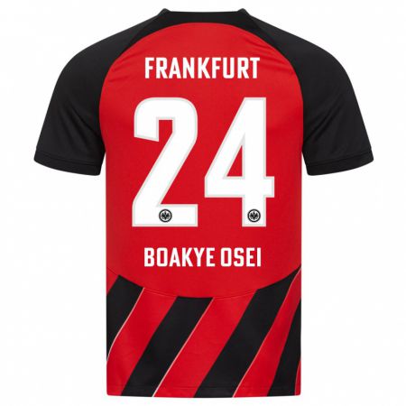 Kandiny Herren Derek Boakye-Osei #24 Rot Schwarz Heimtrikot Trikot 2023/24 T-Shirt
