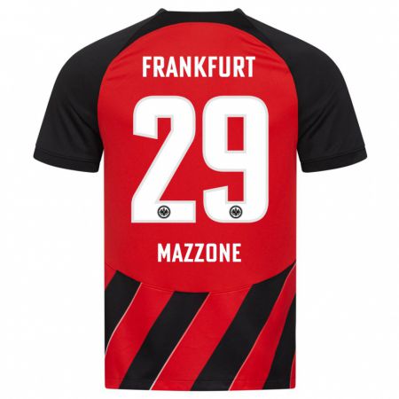 Kandiny Herren Matteo Mazzone #29 Rot Schwarz Heimtrikot Trikot 2023/24 T-Shirt