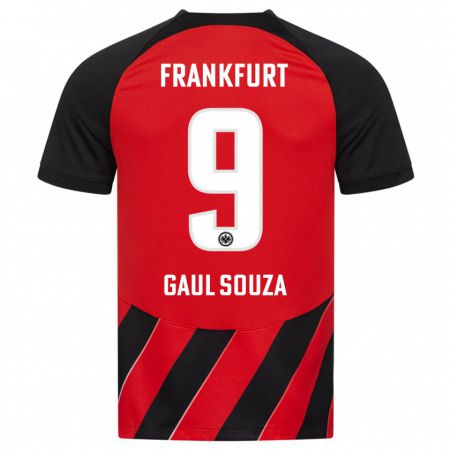 Kandiny Herren Alessandro Gaul Souza #9 Rot Schwarz Heimtrikot Trikot 2023/24 T-Shirt