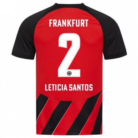 Kandiny Herren Letícia Santos De Oliveira #2 Rot Schwarz Heimtrikot Trikot 2023/24 T-Shirt