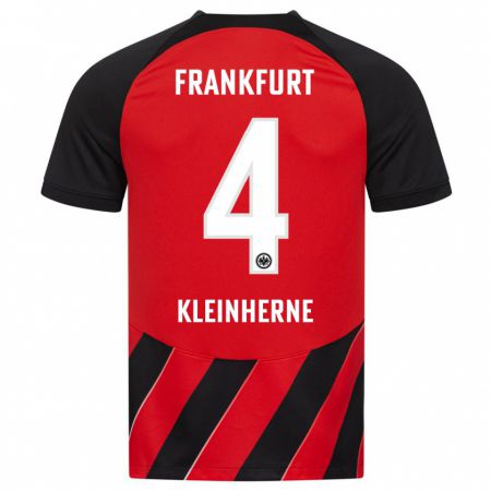 Kandiny Herren Sophia Kleinherne #4 Rot Schwarz Heimtrikot Trikot 2023/24 T-Shirt