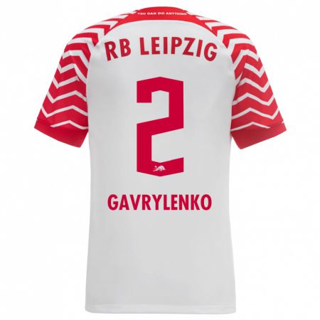 Kandiny Herren Oleksandr Gavrylenko #2 Weiß Heimtrikot Trikot 2023/24 T-Shirt