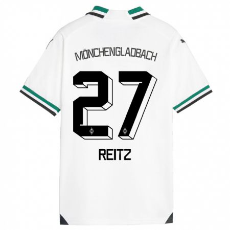Kandiny Herren Rocco Reitz #27 Weiß Grün Heimtrikot Trikot 2023/24 T-Shirt