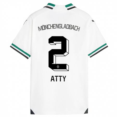 Kandiny Herren Yassir Atty #2 Weiß Grün Heimtrikot Trikot 2023/24 T-Shirt