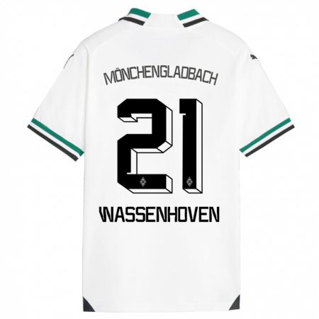 Kandiny Herren Michelle Wassenhoven #21 Weiß Grün Heimtrikot Trikot 2023/24 T-Shirt