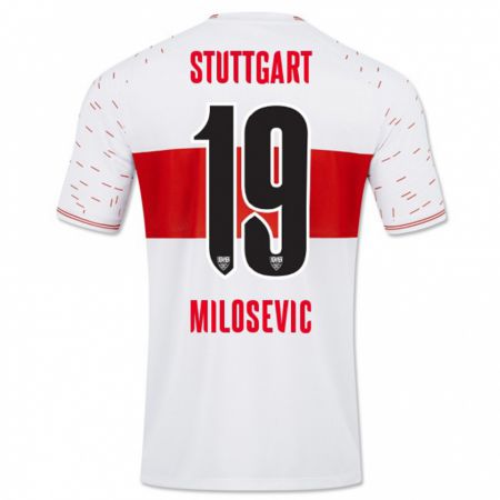 Kandiny Herren Jovan Milosevic #19 Weiß Heimtrikot Trikot 2023/24 T-Shirt