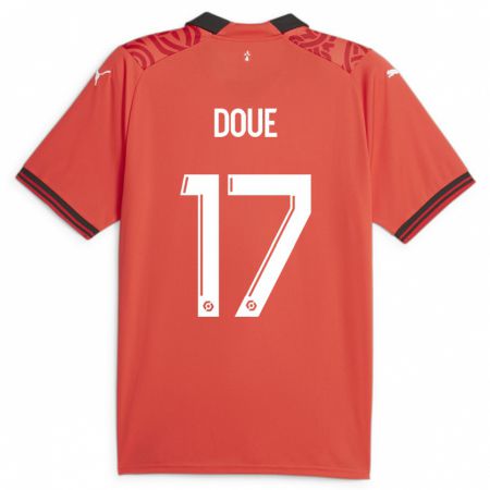 Kandiny Herren Guéla Doué #17 Rot Heimtrikot Trikot 2023/24 T-Shirt