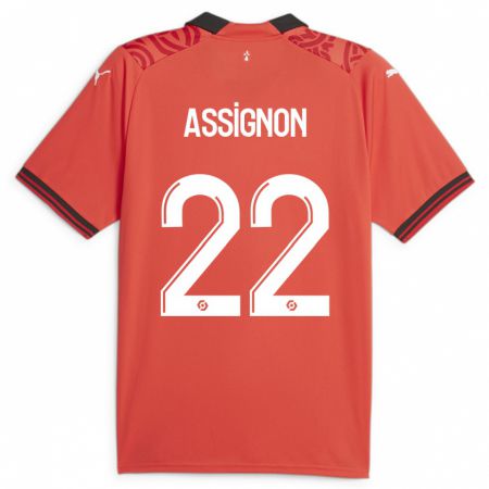 Kandiny Herren Lorenz Assignon #22 Rot Heimtrikot Trikot 2023/24 T-Shirt