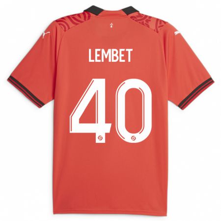 Kandiny Herren Geoffrey Lembet #40 Rot Heimtrikot Trikot 2023/24 T-Shirt