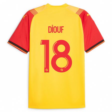 Kandiny Herren Andy Diouf #18 Gelb Heimtrikot Trikot 2023/24 T-Shirt