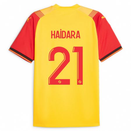 Kandiny Herren Massadio Haidara #21 Gelb Heimtrikot Trikot 2023/24 T-Shirt