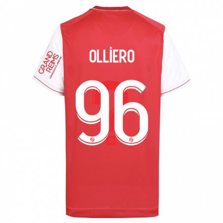 Kandiny Herren Alexandre Olliero #96 Rot Heimtrikot Trikot 2023/24 T-Shirt