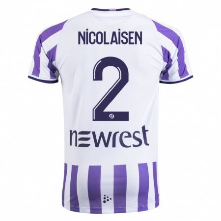 Kandiny Herren Rasmus Nicolaisen #2 Weiß Heimtrikot Trikot 2023/24 T-Shirt