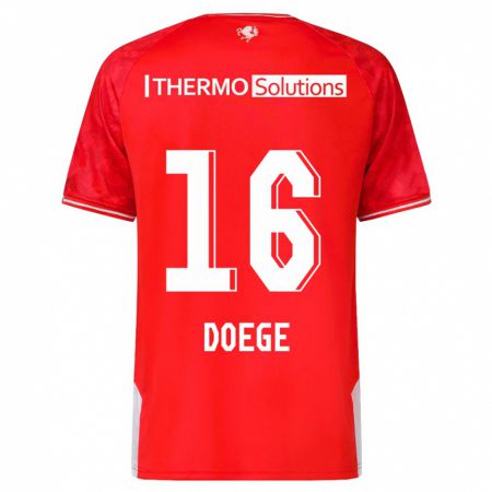 Kandiny Herren Leonie Doege #16 Rot Heimtrikot Trikot 2023/24 T-Shirt