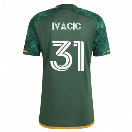 Kandiny Herren Aljaz Ivacic #31 Grün Heimtrikot Trikot 2023/24 T-Shirt
