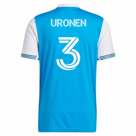 Kandiny Herren Jere Uronen #3 Blau Heimtrikot Trikot 2023/24 T-Shirt