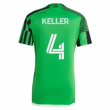 Kandiny Herren Kipp Keller #4 Grün Schwarz Heimtrikot Trikot 2023/24 T-Shirt