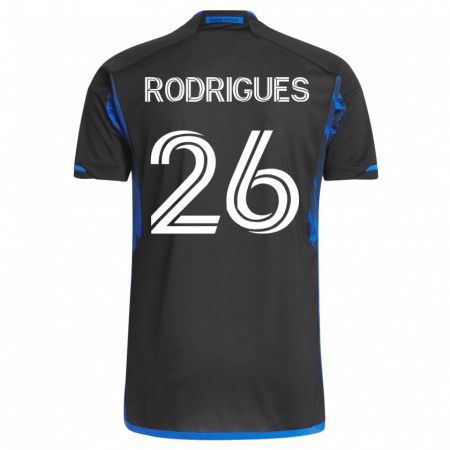 Kandiny Herren Rodrigues #26 Blau Schwarz Heimtrikot Trikot 2023/24 T-Shirt