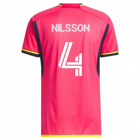 Kandiny Herren Joakim Nilsson #4 Rosa Heimtrikot Trikot 2023/24 T-Shirt
