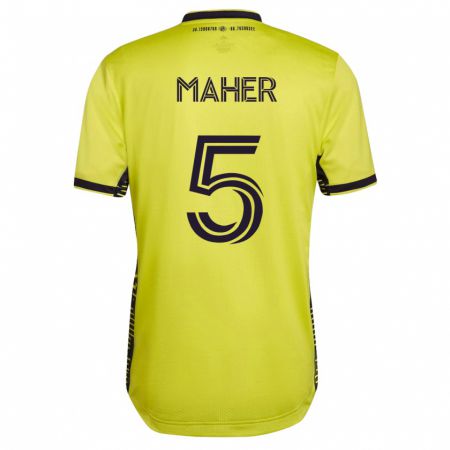 Kandiny Herren Jack Maher #5 Gelb Heimtrikot Trikot 2023/24 T-Shirt