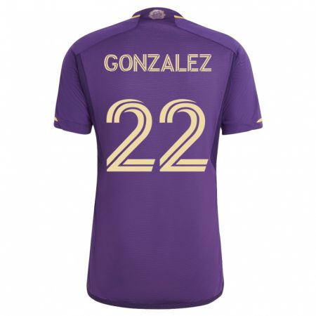Kandiny Herren Gastón González #22 Violett Heimtrikot Trikot 2023/24 T-Shirt