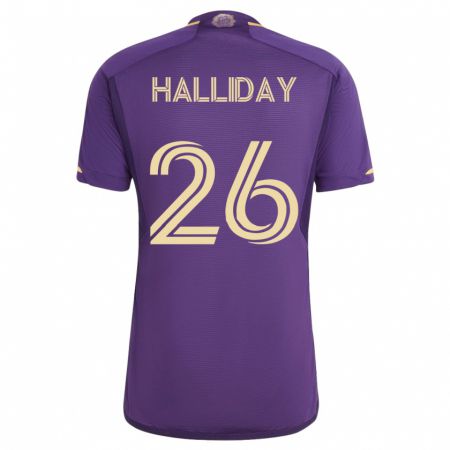 Kandiny Herren Michael Halliday #26 Violett Heimtrikot Trikot 2023/24 T-Shirt