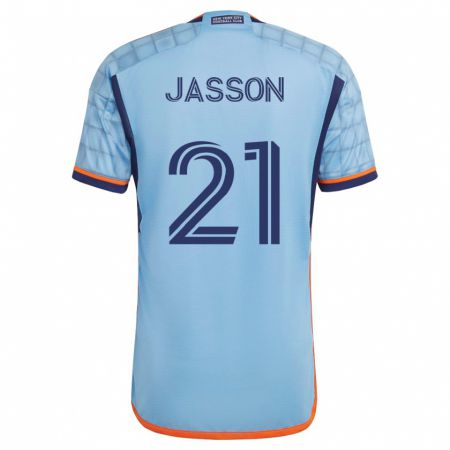 Kandiny Herren Andres Jasson #21 Blau Heimtrikot Trikot 2023/24 T-Shirt