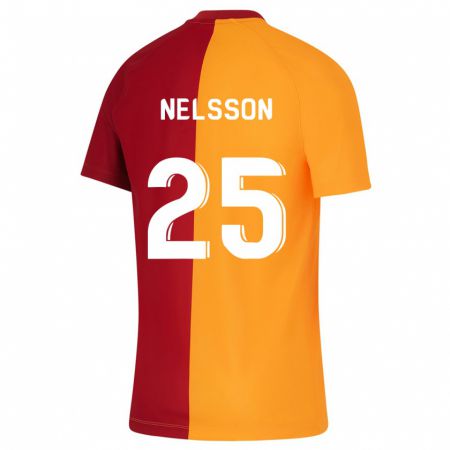 Kandiny Herren Victor Nelsson #25 Orangefarben Heimtrikot Trikot 2023/24 T-Shirt