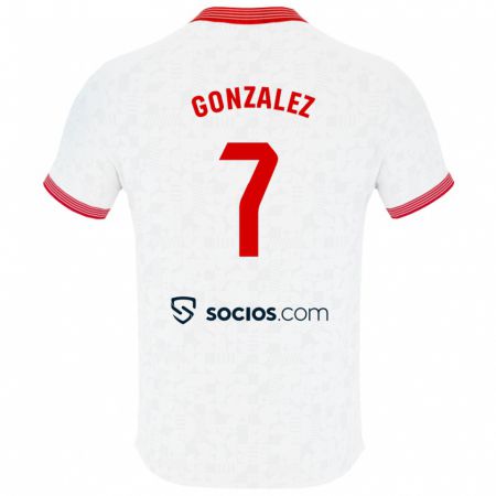 Kandiny Herren Juan González #7 Weiß Heimtrikot Trikot 2023/24 T-Shirt