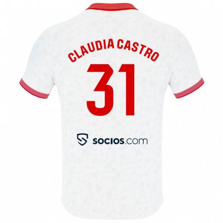 Kandiny Herren Claudia Castro Romero #31 Weiß Heimtrikot Trikot 2023/24 T-Shirt