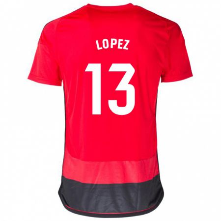 Kandiny Herren Luis López #13 Rot Schwarz Heimtrikot Trikot 2023/24 T-Shirt