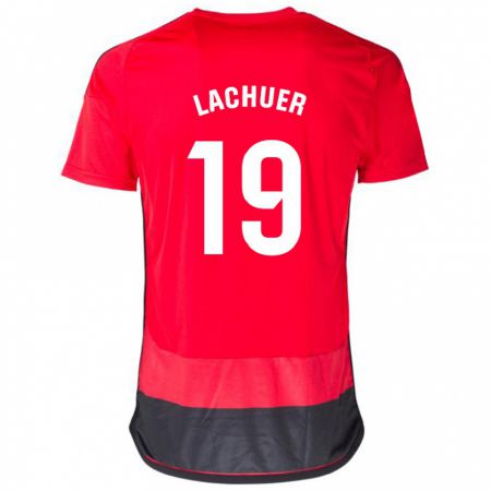Kandiny Herren Mathis Lachuer #19 Rot Schwarz Heimtrikot Trikot 2023/24 T-Shirt