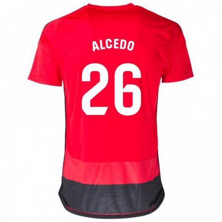 Kandiny Herren Juan María Alcedo #26 Rot Schwarz Heimtrikot Trikot 2023/24 T-Shirt