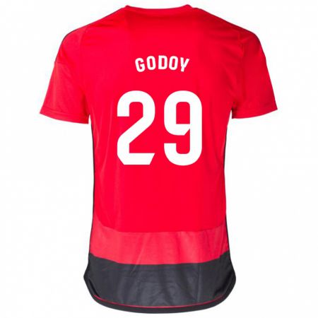 Kandiny Herren Alan Godoy #29 Rot Schwarz Heimtrikot Trikot 2023/24 T-Shirt